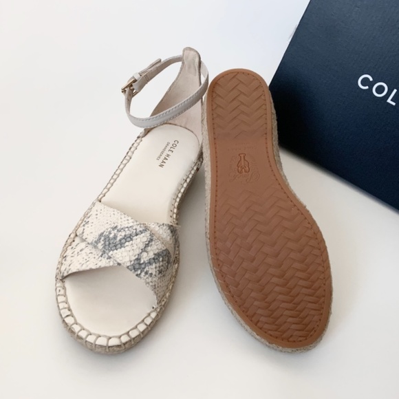 COLE HAAN CLOUDFEEL ESPADRILLE IVORY PYTHON SANDAL - Picture 5 of 8